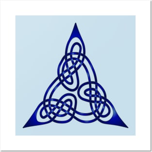 Triangle Knot With Doubled Threads Blue Posters and Art